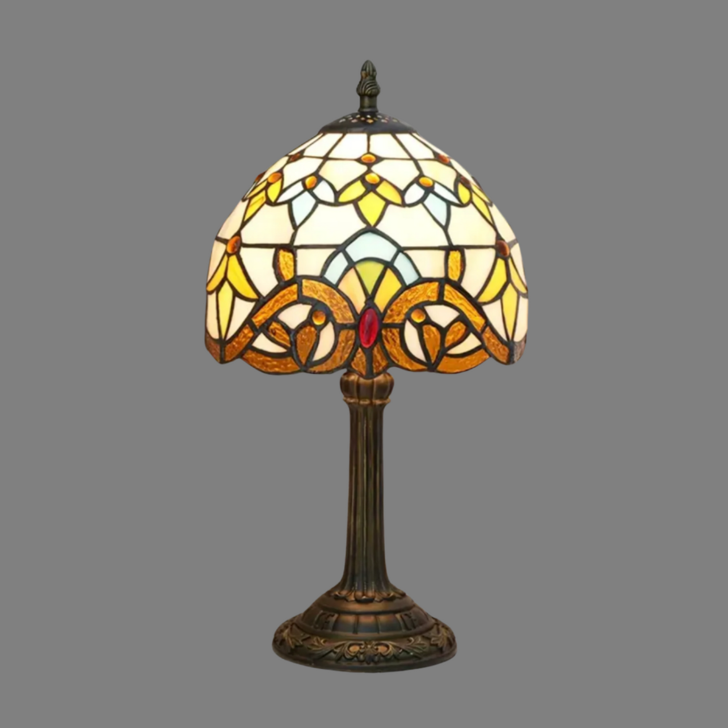 StainedGlow - Klassieke Tiffany tafellamp met glas-in-lood