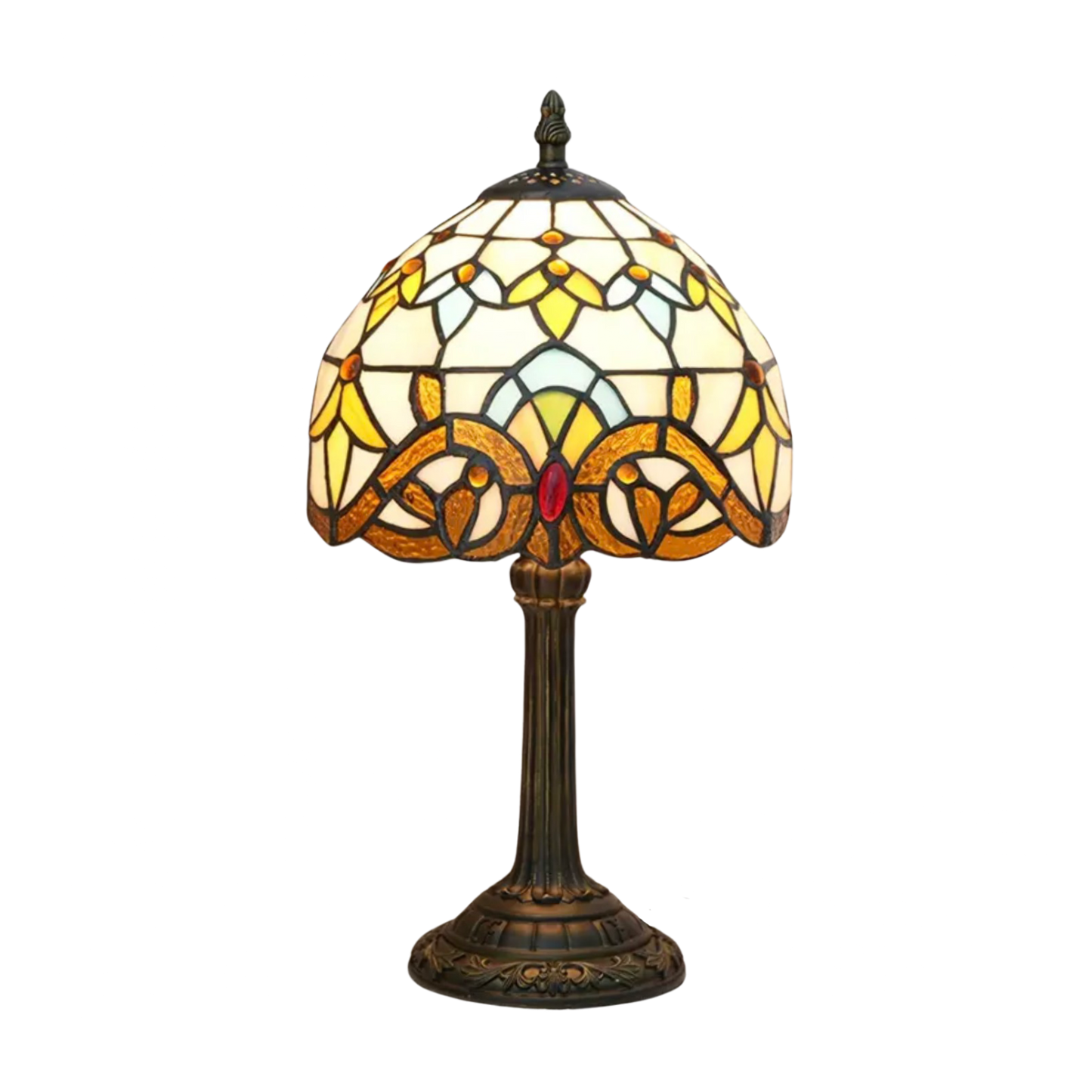 StainedGlow - Klassieke Tiffany tafellamp met glas-in-lood