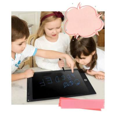 KiddoDraw - Uitwisbaar kinderkrabbord met 12-inch LCD-schrijftablet en herbruikbaar notitieboekje