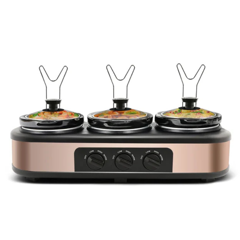 TripleCook - Drievoudige Slow Cooker met Verwijderbare Potten