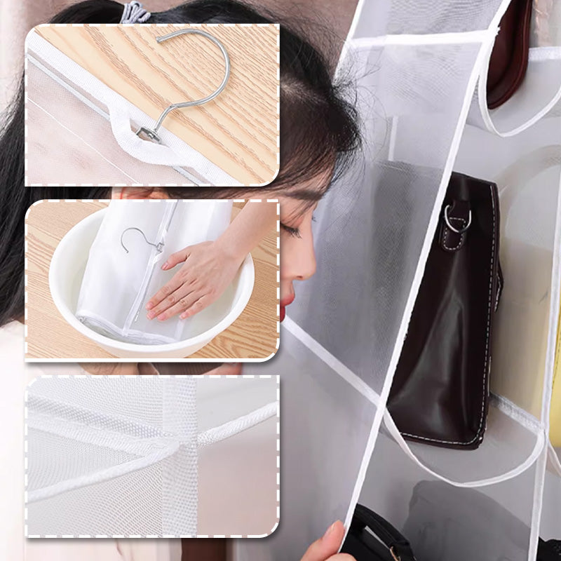 TidyNest - Stofdichte organizer voor handtassen met zes of acht ruime vakken