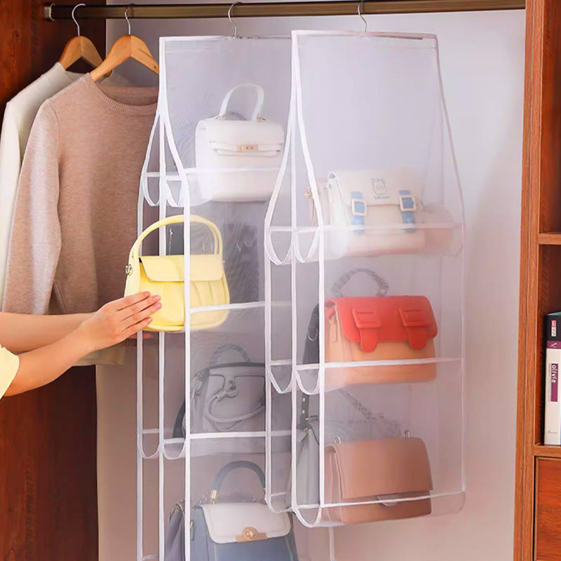 TidyNest - Stofdichte organizer voor handtassen met zes of acht ruime vakken