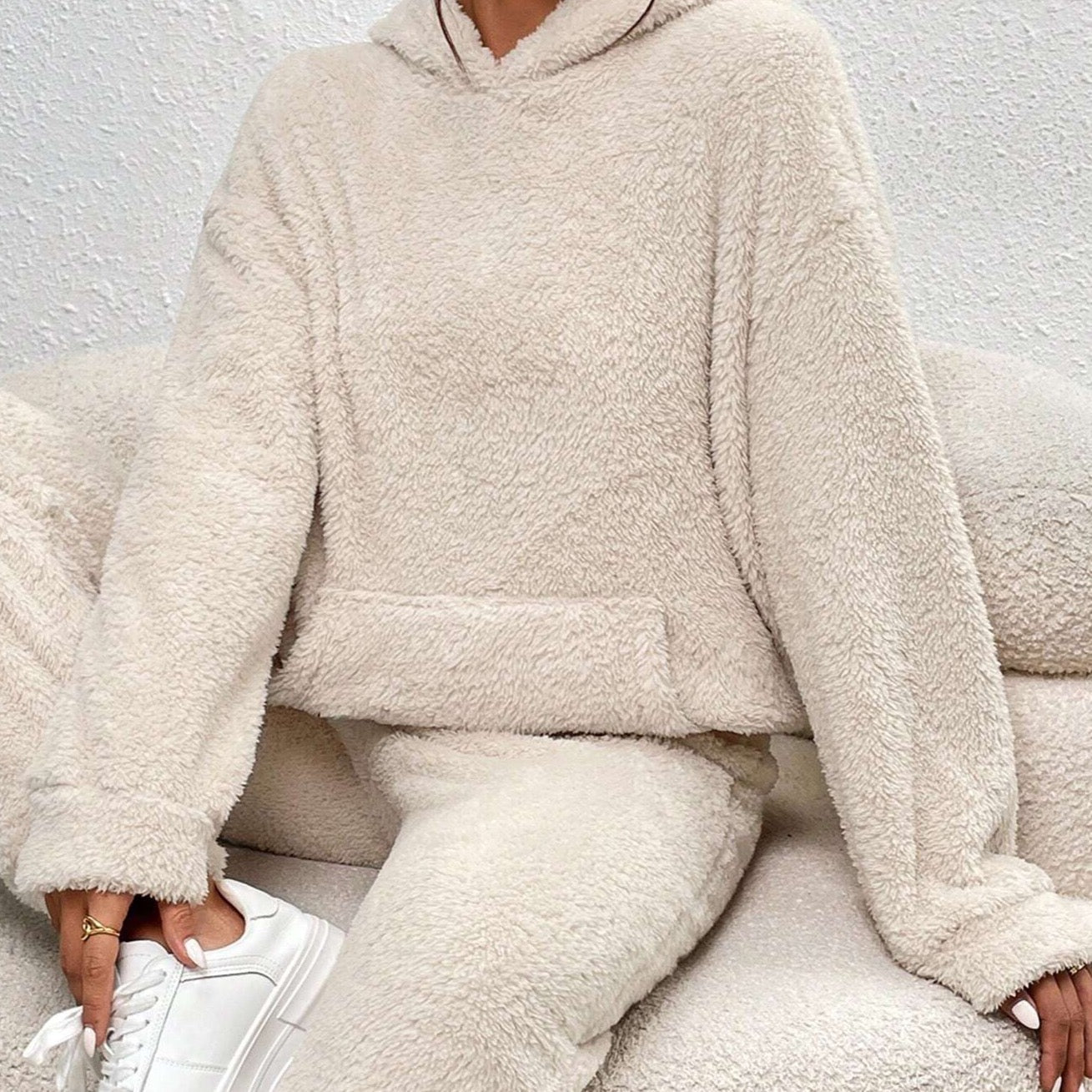 HavenWear - Ultra-comfortabel teddy huispak met capuchon