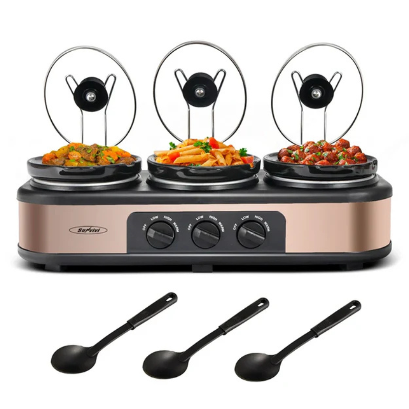 TripleCook - Drievoudige Slow Cooker met Verwijderbare Potten