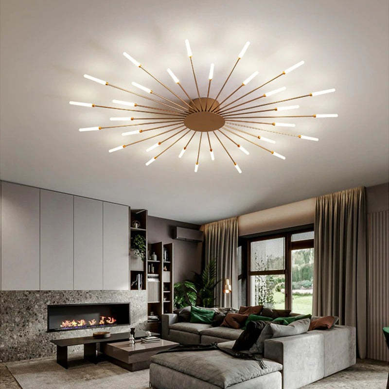 VogueGlow | Lowry Large LED Plafondlampen Wit Metaal Woonkamer Slaapkamer Hotel