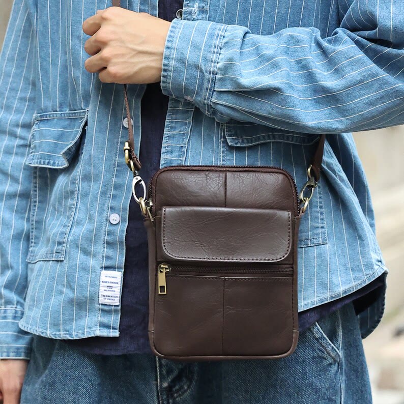 LeatherCrafted - Luxe & Duurzame Leren Schoudertas voor Mannen