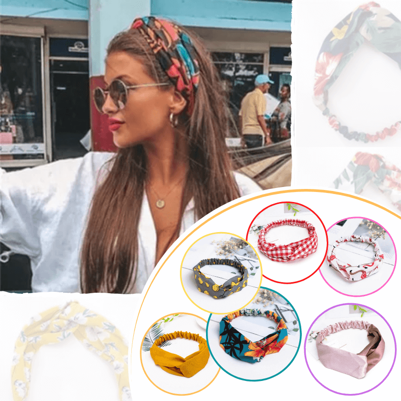 BohoWrap - Modieuze elastische haarband met bloemenprint