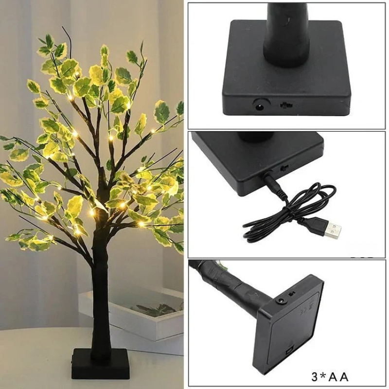 VerdeGlow - Sfeervolle LED kerstboomverlichting met groene bladeren