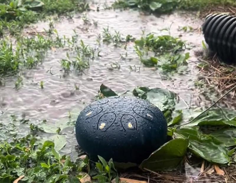 SereniDrum - Regentrommel als Garteninstrument