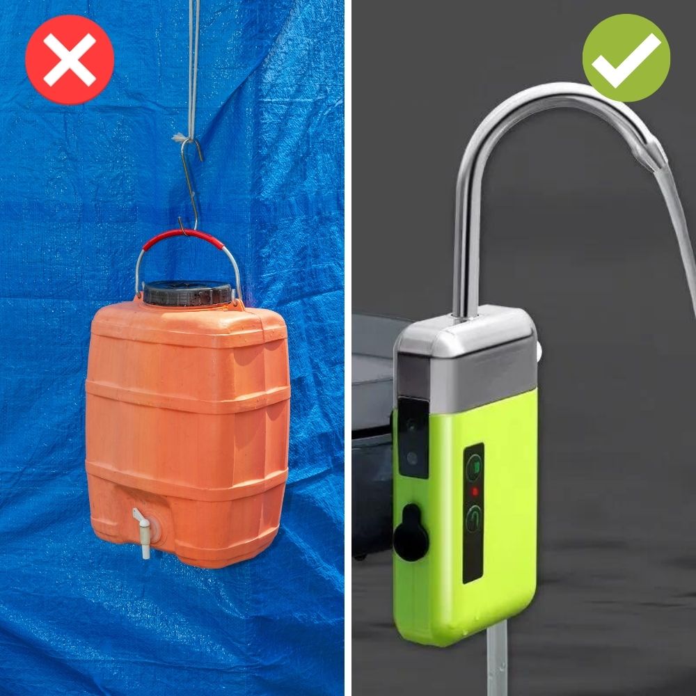 AquaFlow - Draagbare waterkraan voor campingcomfort