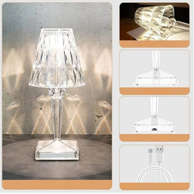 GlitzGlow - LED tafellamp gemaakt met diamantkristal
