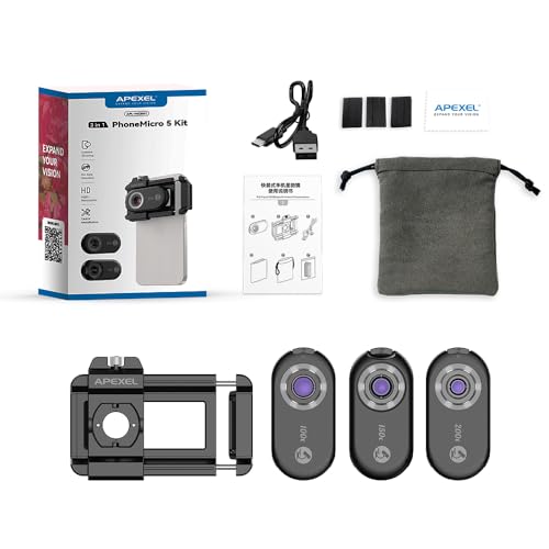 LumeLens - iPhone Zoomlens, 12 LED-modi, CPL-lens, Heldere en Stabiele Beelden (Zwart)