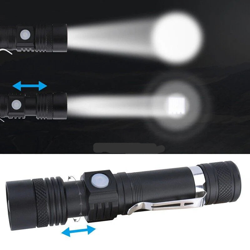TitanTorch - Oplaadbare batterijgevoede ongelooflijk felle 90000LM LED tactische zaklamp met zoomfunctie