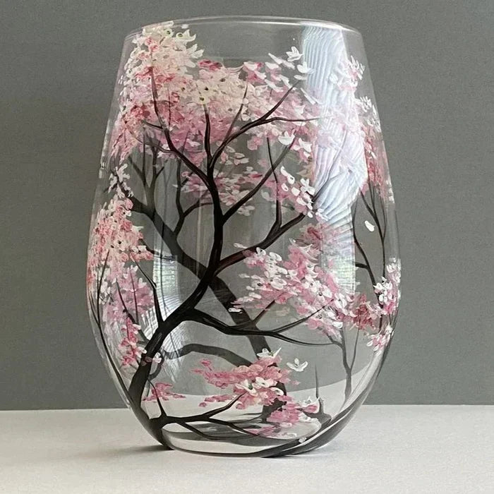 SeasonsCraft - Four Seasons Tree Wijnglazen - Handgeschilderde Kunst