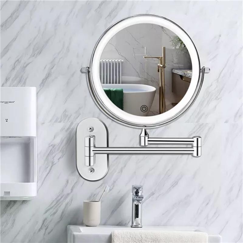 GlowMirror - Chroomzilver Oplaadbare LED vergrotende spiegel voor make-up en badkamer