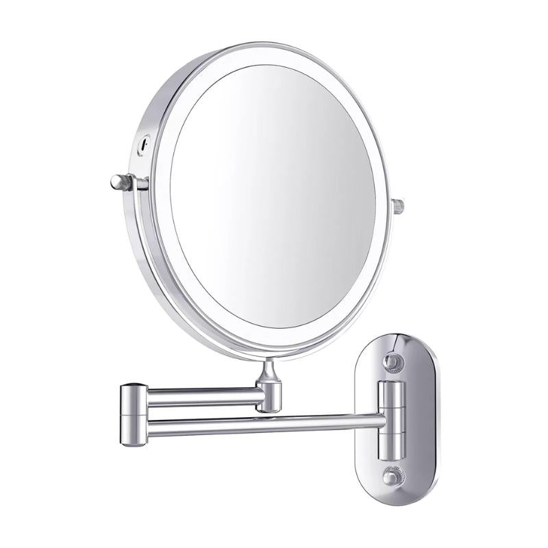 GlowMirror - Chroomzilver Oplaadbare LED vergrotende spiegel voor make-up en badkamer