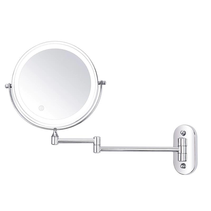 GlowMirror - Chroomzilver Oplaadbare LED vergrotende spiegel voor make-up en badkamer