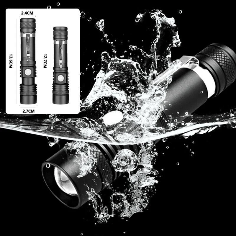 TitanTorch - Oplaadbare batterijgevoede ongelooflijk felle 90000LM LED tactische zaklamp met zoomfunctie