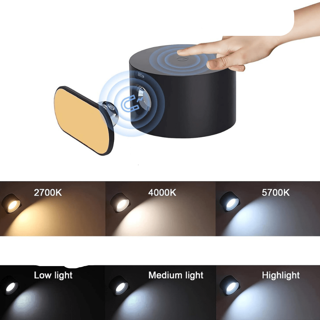 Glow360 | Draadloze oplaadbare 360° muurlamp