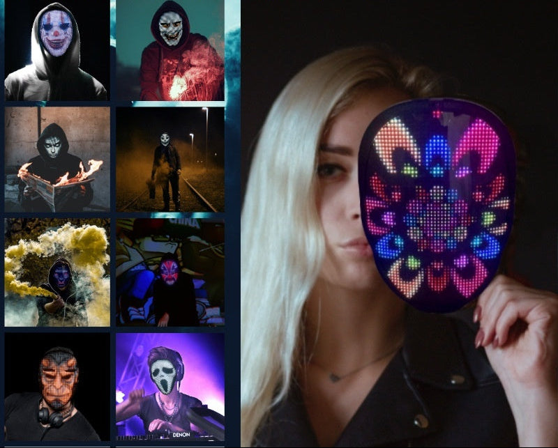 IlluMask - Heroplaadbaar LED masker met veranderend gezicht