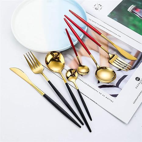 OpulentCutlery - Luxe 24-delige goud-zilver bestekset van roestvrij staal