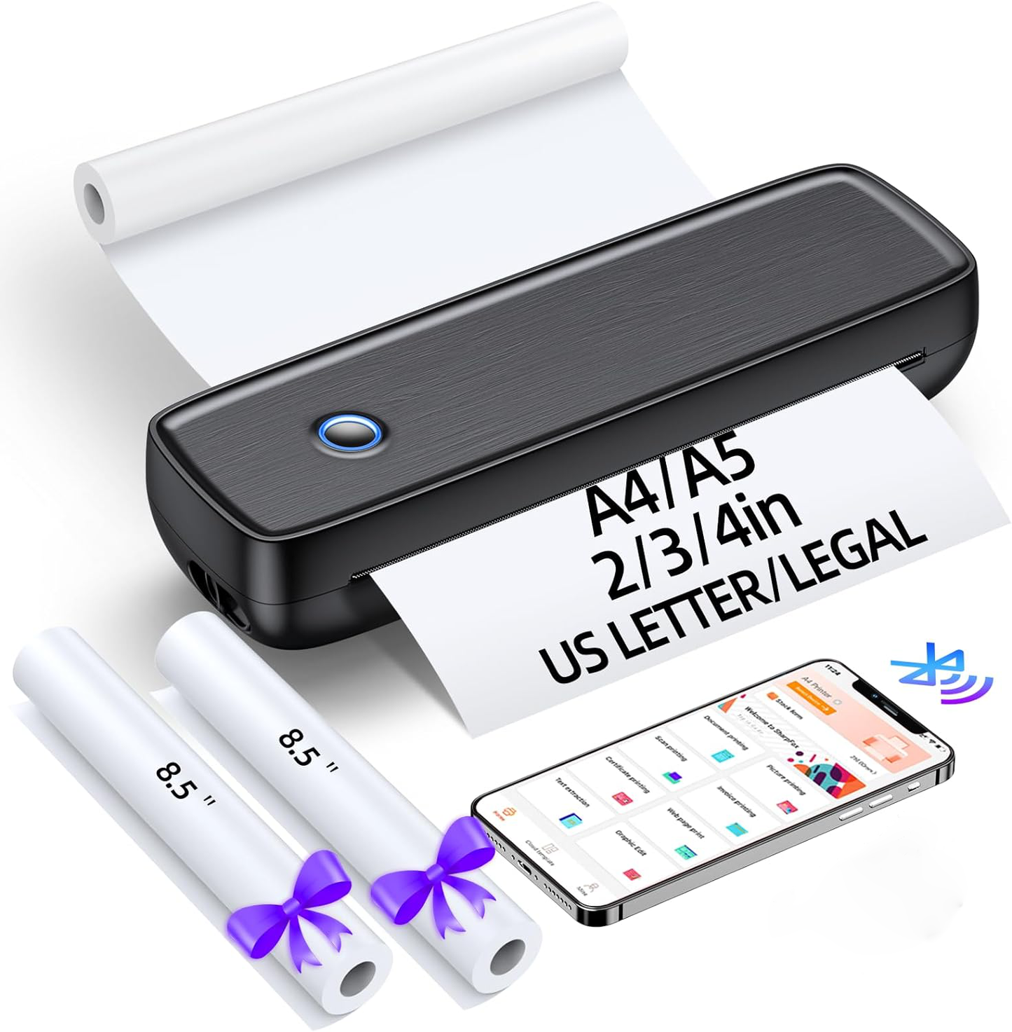 PrintGo - Draagbare draadloze inktloze thermische printer voor mobiel printen