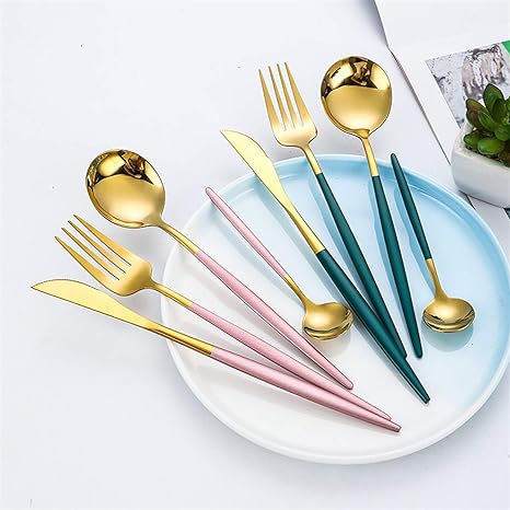OpulentCutlery - Luxe 24-delige goud-zilver bestekset van roestvrij staal