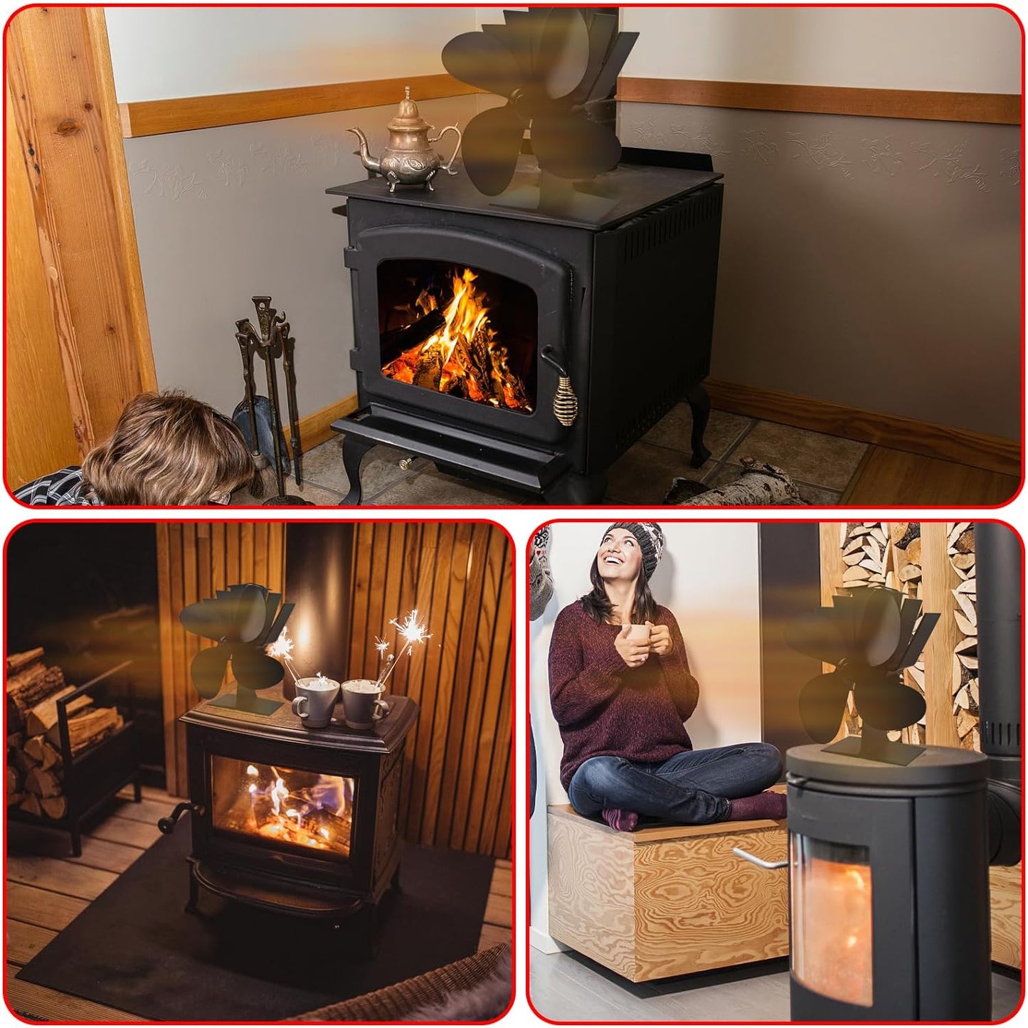 HeatSphere - Verwarmingsventilator op warmte | Stille Houtkachel Ventilator Verwarming