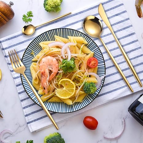 OpulentCutlery - Luxe 24-delige goud-zilver bestekset van roestvrij staal