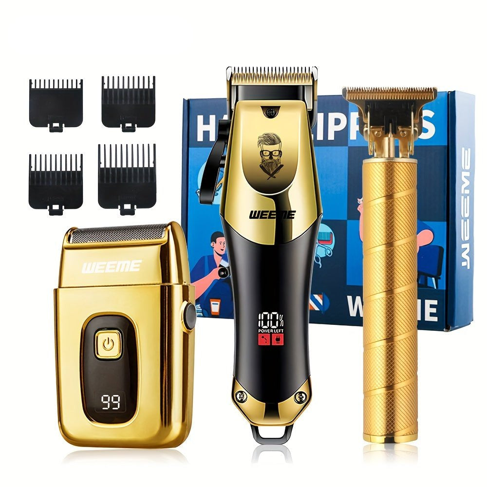 GroomTech - Draadloze gouden tondeuse met LCD display