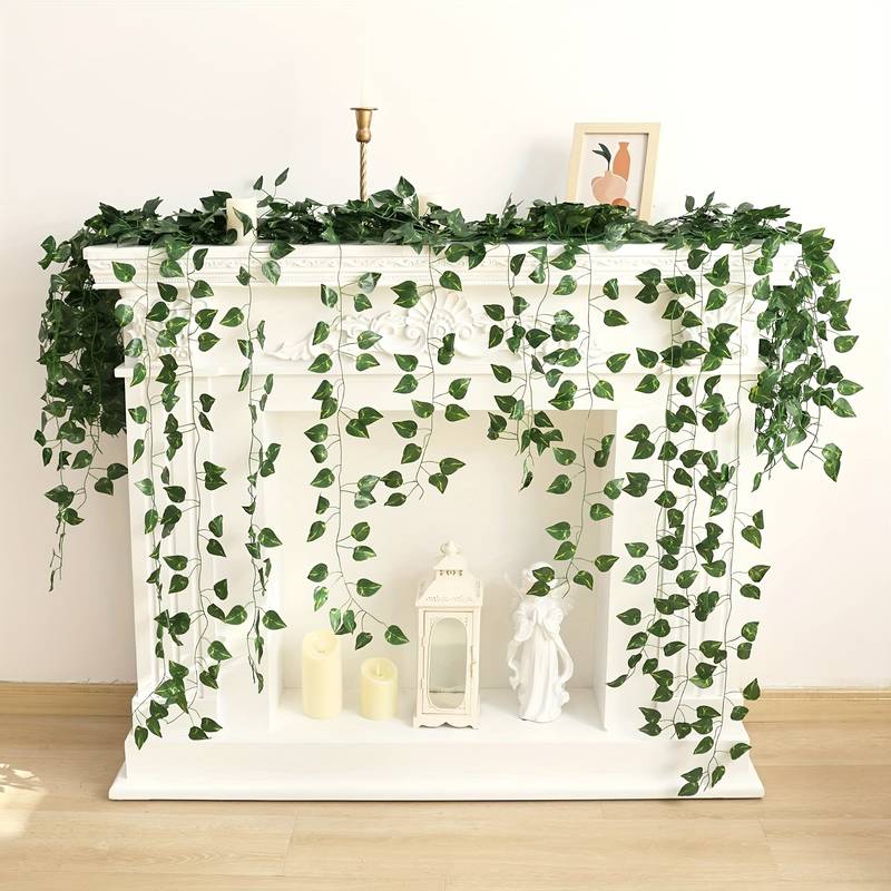 ZenithAura - 12x Kunstklimop, 2m Groene Slinger | Nepbladeren voor Muurdecoratie & Feest