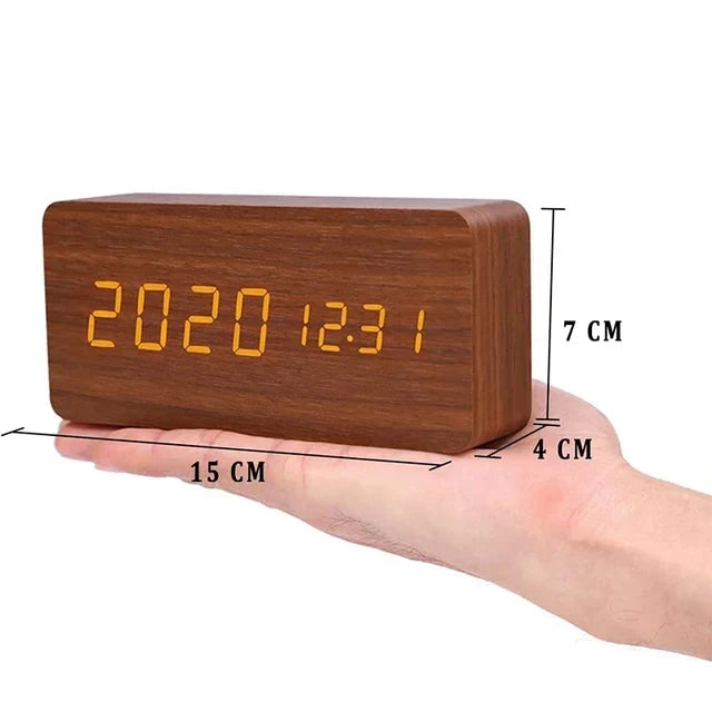 Woodwatch - Digitale houten wekker met temperatuurweergave