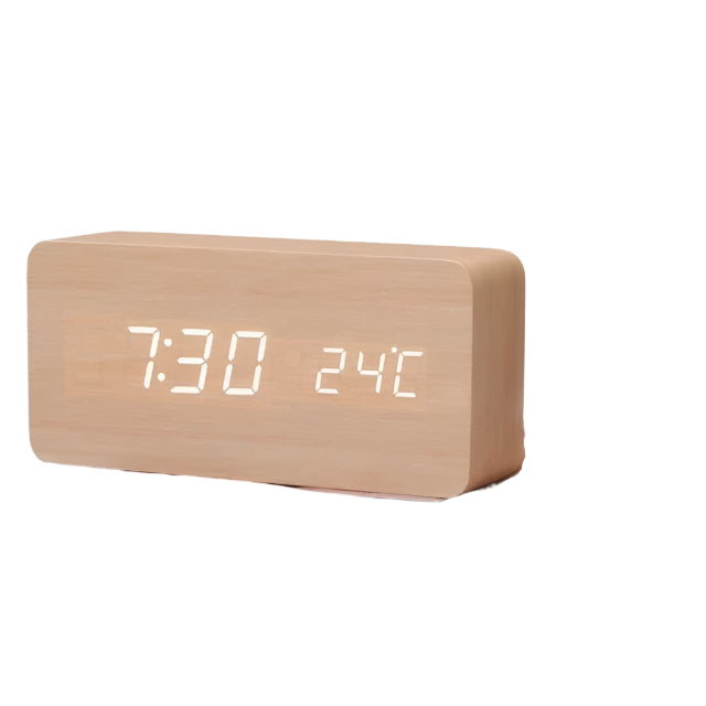 Woodwatch - Digitale houten wekker met temperatuurweergave