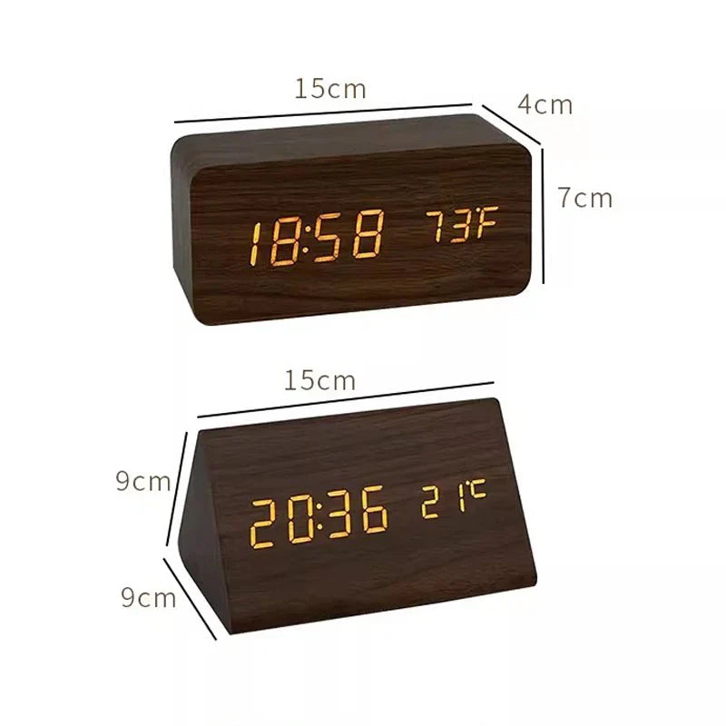 Woodwatch - Digitale houten wekker met temperatuurweergave