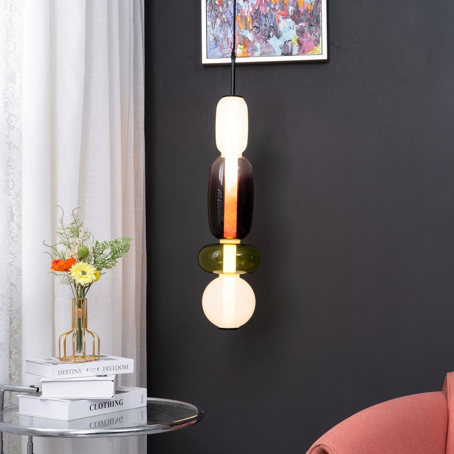 Luxovia - Elegante glazen hanglamp met LED-verlichting