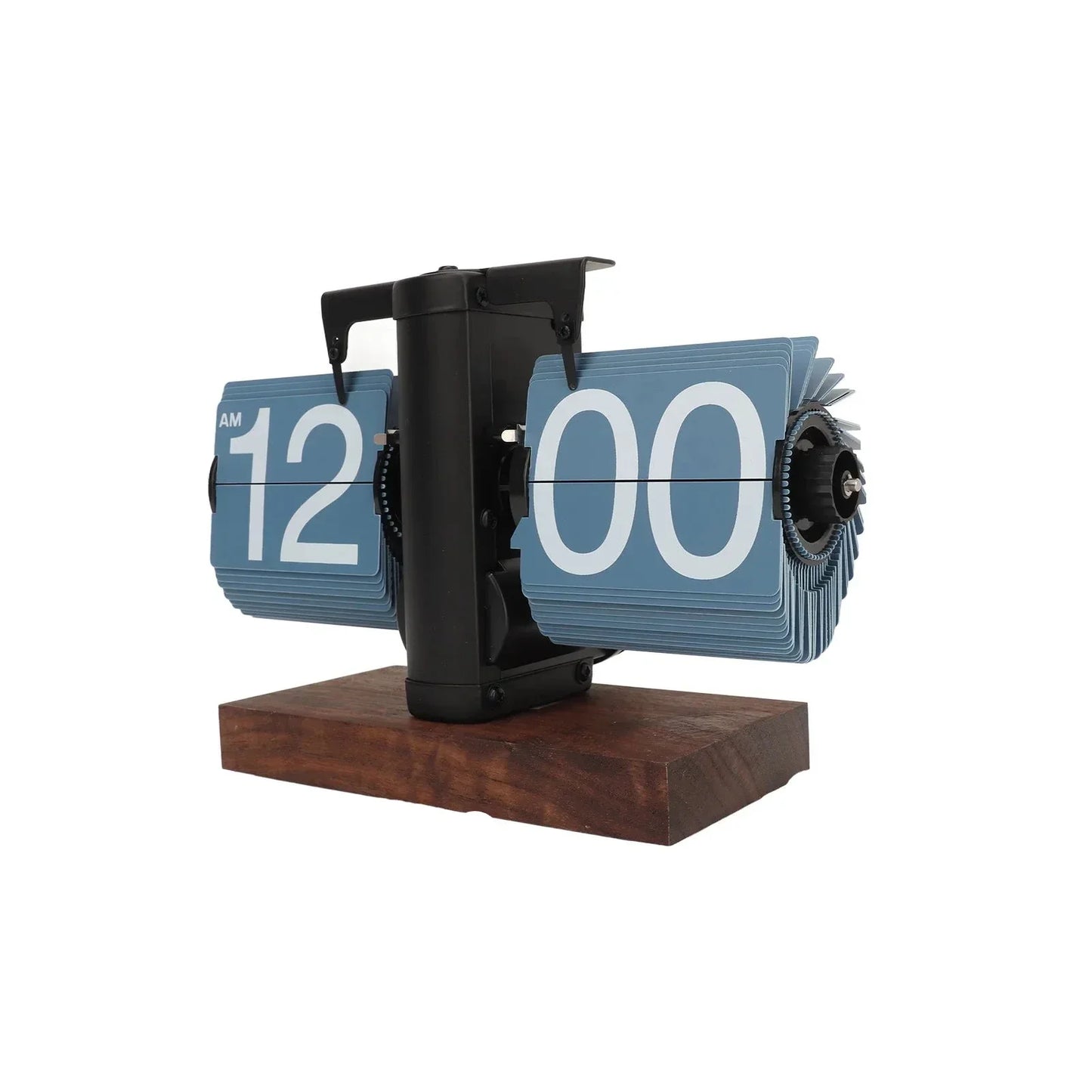 ClockCraft - Vintage flip klok walnoot hout