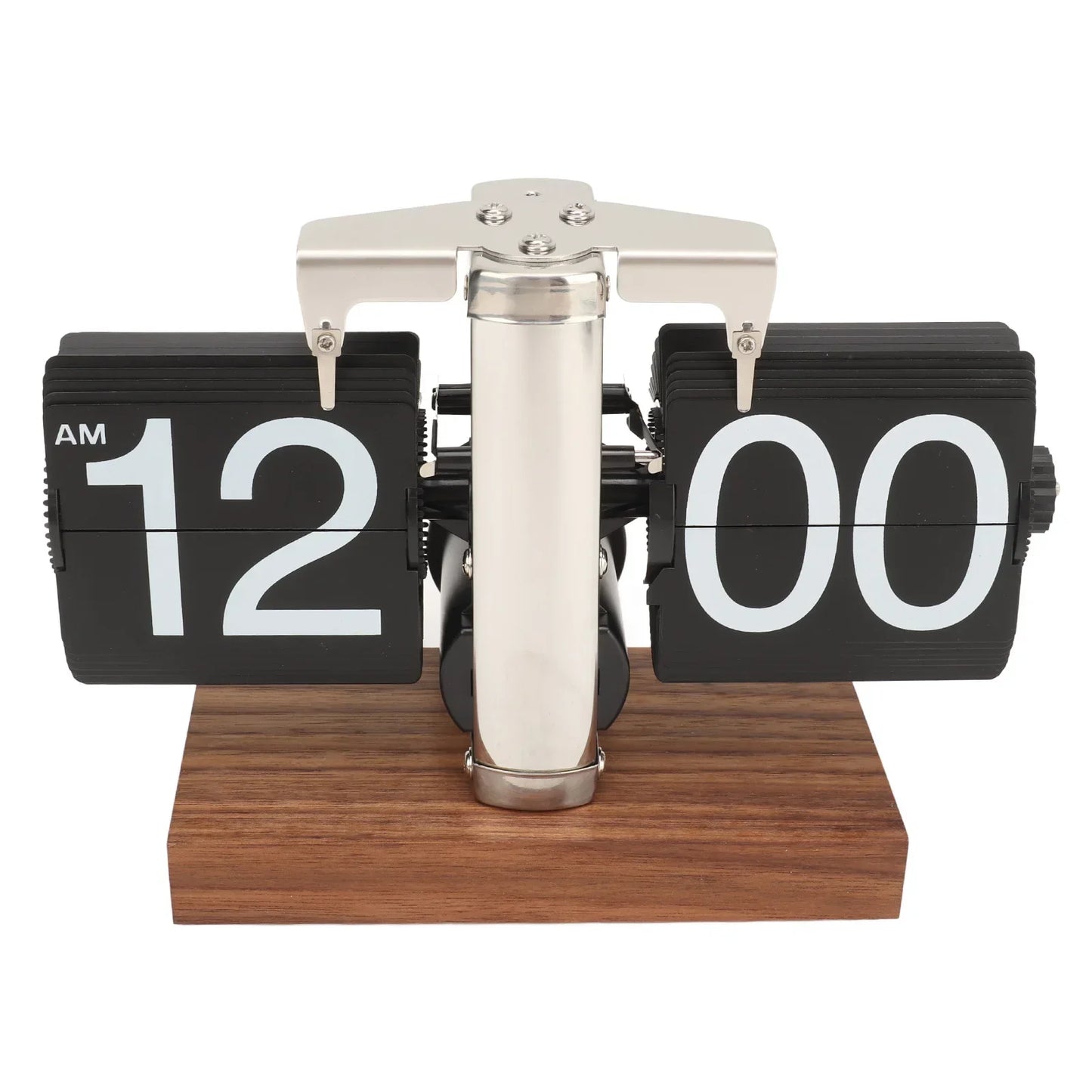ClockCraft - Vintage flip klok walnoot hout