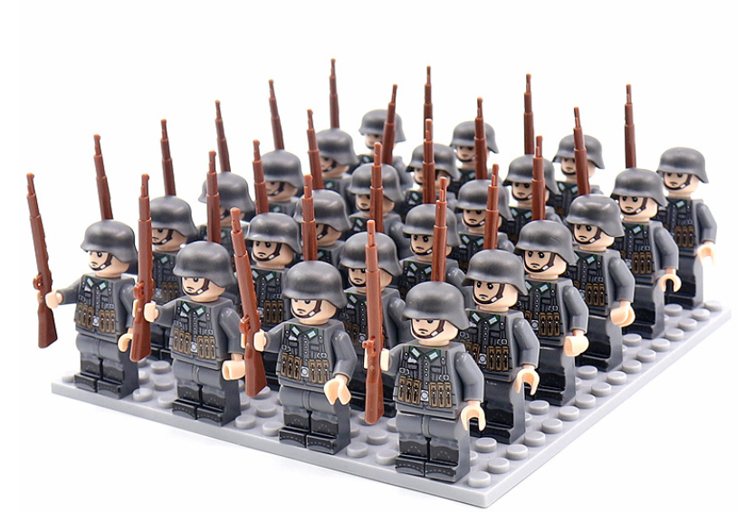 BattleBricks - Set van 21 militaire bouwstenen uit WOII - Duits, Frankrijk, Italië, China