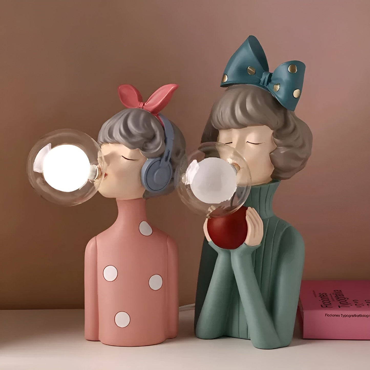 GlowCharm - Decoratieve cartoon meisjes tafellamp