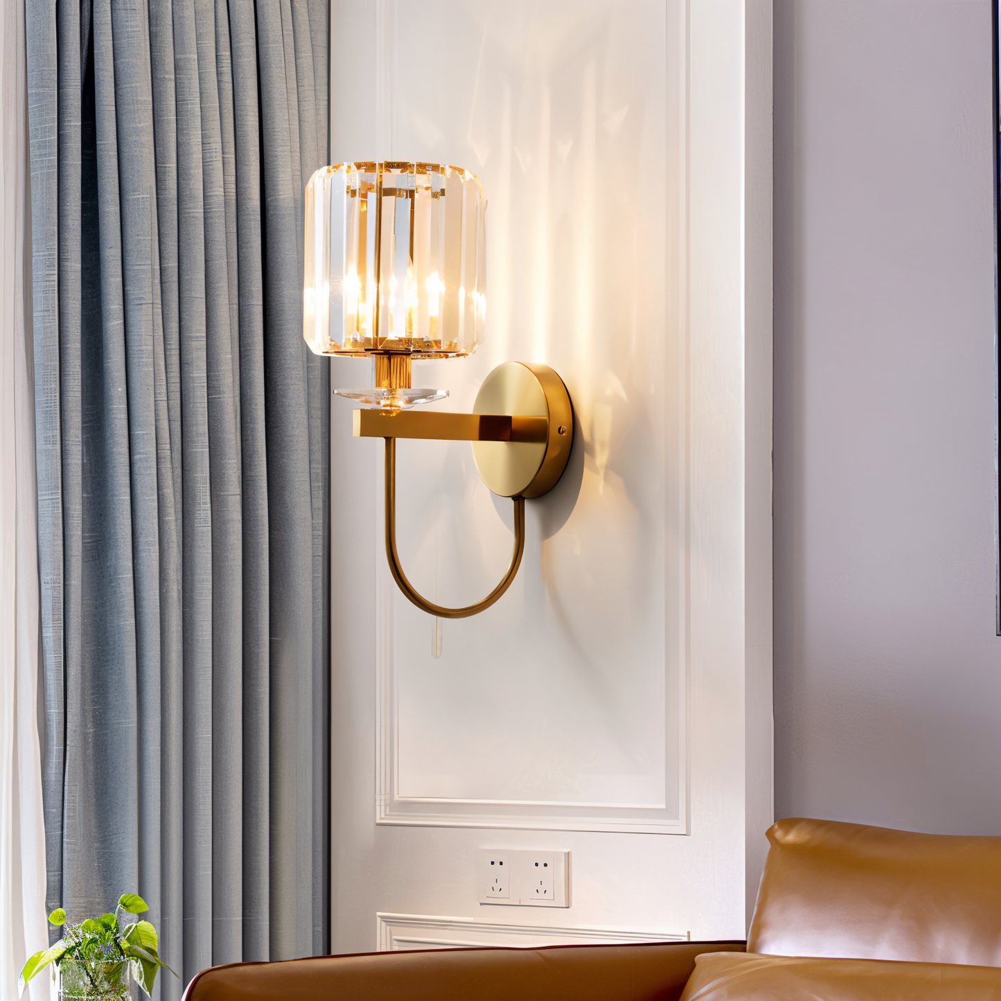 LumaCylindra - Vintage kristallen wandlamp met cilindrische vorm
