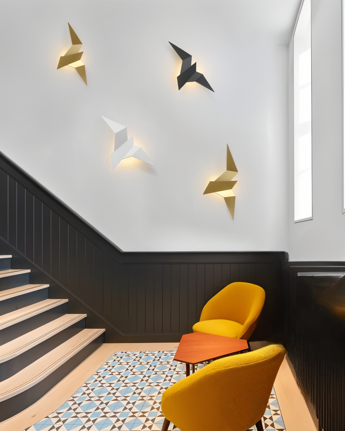 FeatherLux - Geometrische origami vogel wandlamp