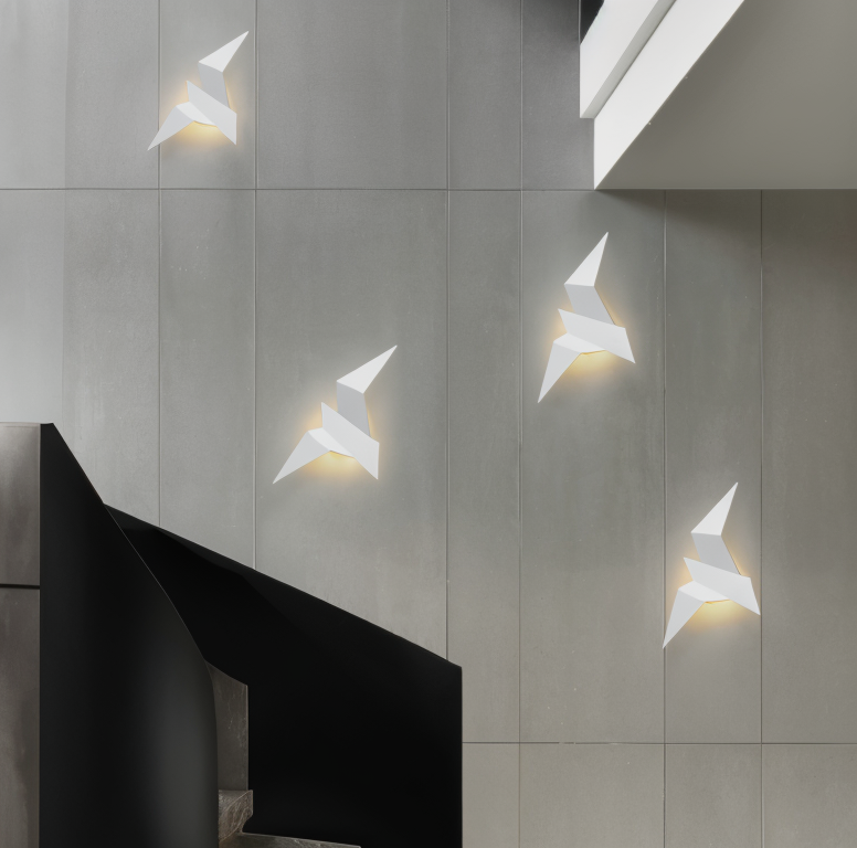 FeatherLux - Geometrische origami vogel wandlamp