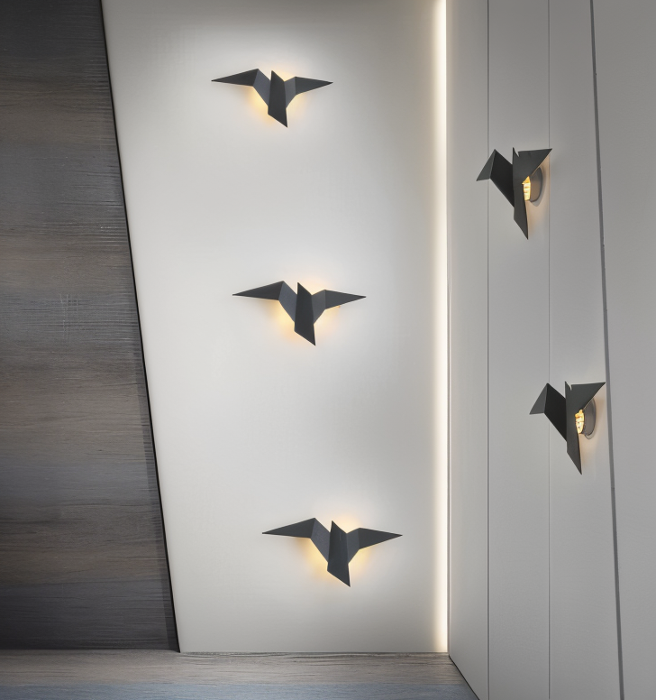 FeatherLux - Geometrische origami vogel wandlamp