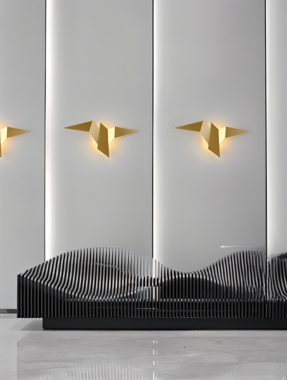 FeatherLux - Geometrische origami vogel wandlamp