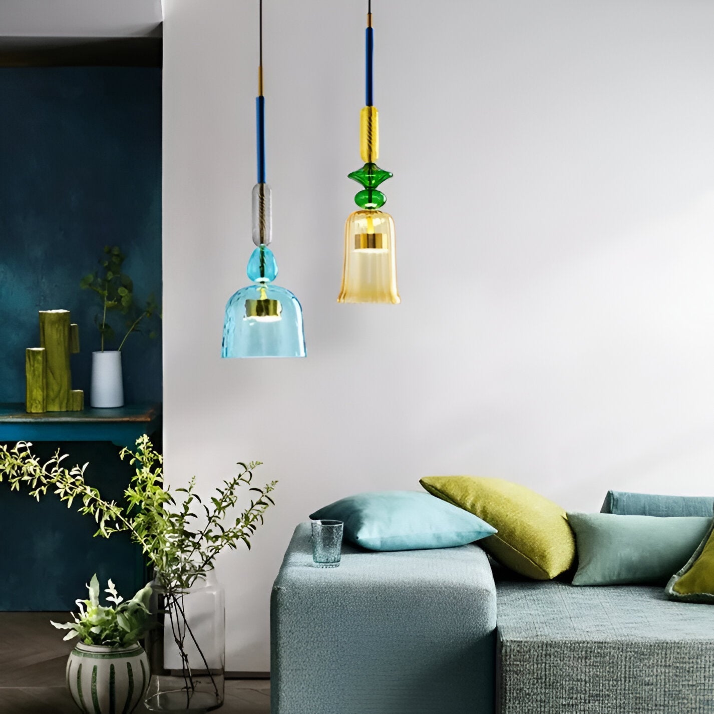 MacaronLight - Kleurrijke Glas Pendellamp met Macaron Design