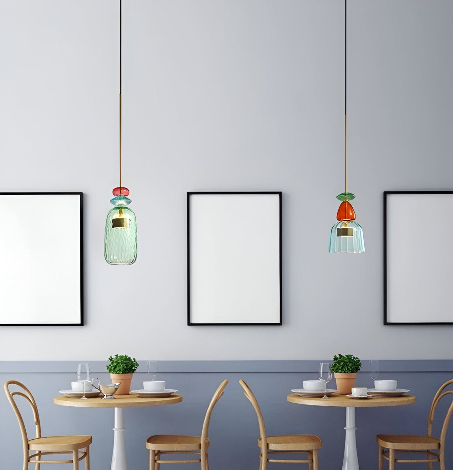 MacaronLight - Kleurrijke Glas Pendellamp met Macaron Design