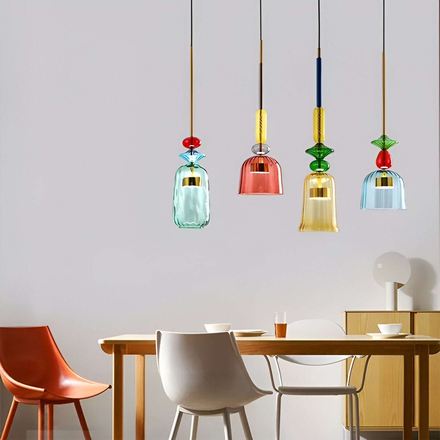 MacaronLight - Kleurrijke Glas Pendellamp met Macaron Design