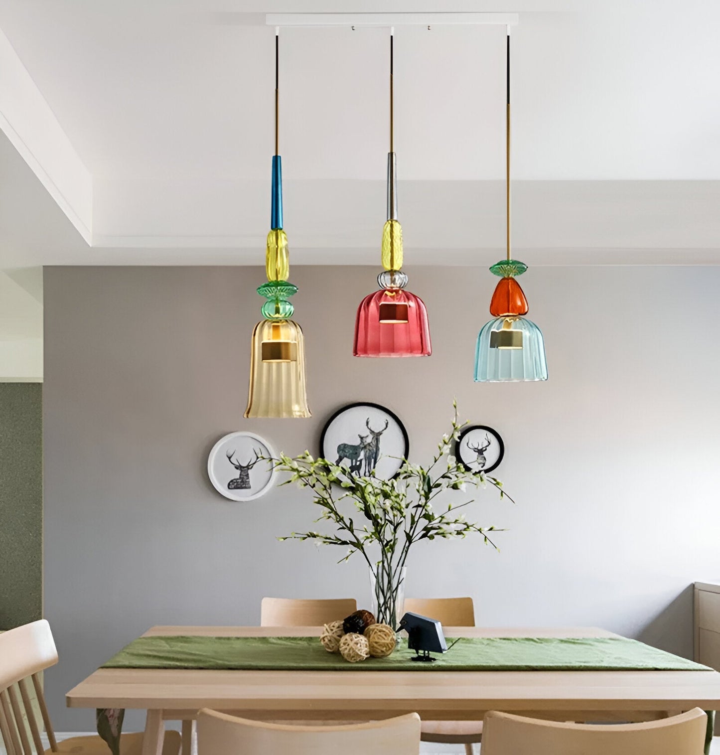 MacaronLight - Kleurrijke Glas Pendellamp met Macaron Design