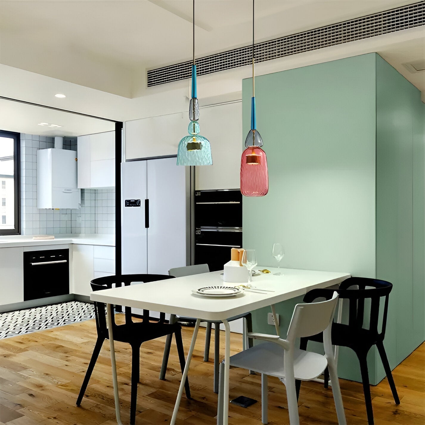 MacaronLight - Kleurrijke Glas Pendellamp met Macaron Design