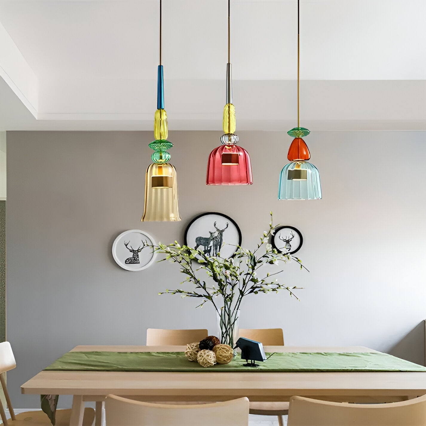 MacaronLight - Kleurrijke Glas Pendellamp met Macaron Design